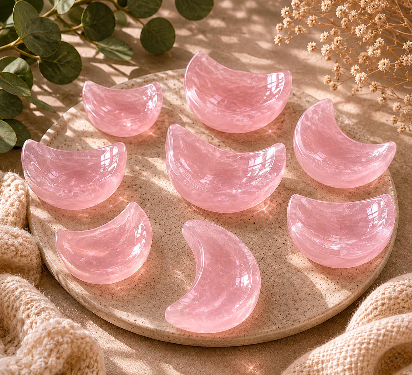 Rose Quartz Moon Bowl
