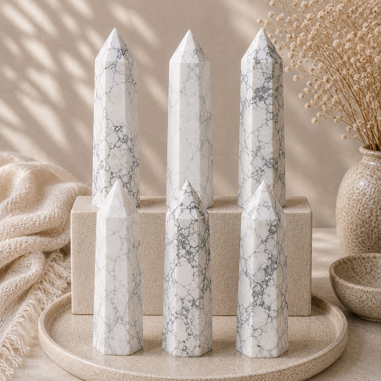 Intuitively Chosen Howlite Extra Large Tower