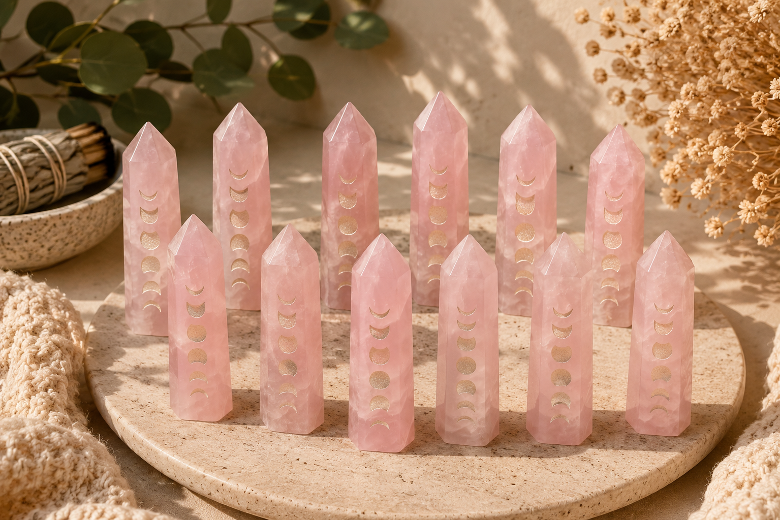 Rose Quartz Small Towers